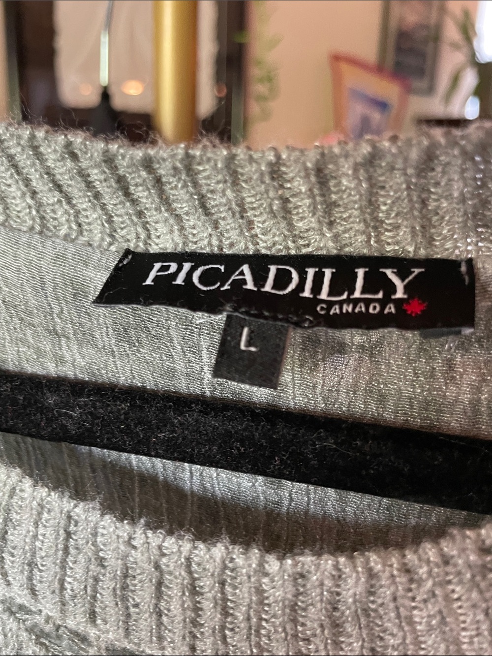 Picadilly Fashion Light Sage Open-Weave Layered-Hem Sweater - Picture 2 of 4